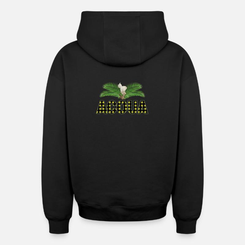 ACOUA - Sweat à capuche unisexe zippé oversize épais SPREAD - noir
