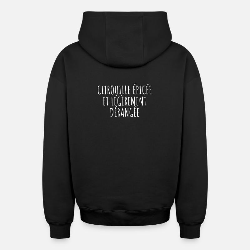 Halloween - Citation Automne France - Sweat à capuche unisexe zippé oversize épais SPREAD - noir