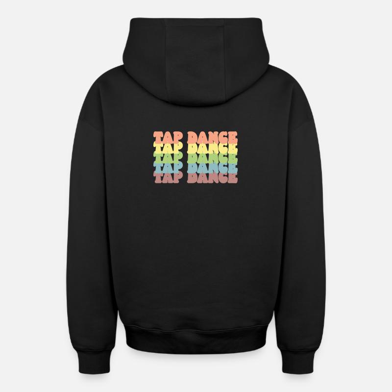Danse de claquettes arc-en-ciel pastel - Sweat à capuche unisexe zippé oversize épais SPREAD - noir