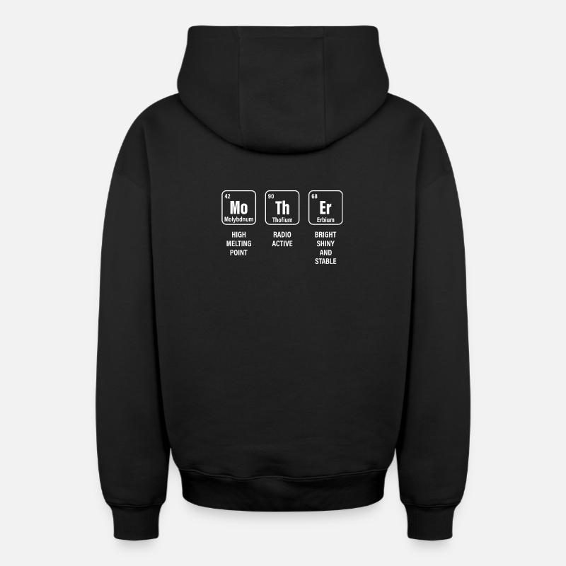 Maman Mère - Sweat à capuche unisexe zippé oversize épais SPREAD - noir