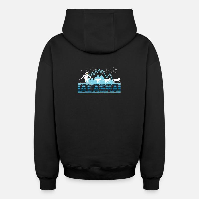 Alaska - Sweat à capuche unisexe zippé oversize épais SPREAD - noir