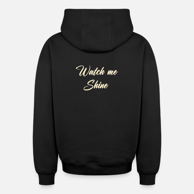 Regardez-moi briller - Sweat à capuche unisexe zippé oversize épais SPREAD - noir