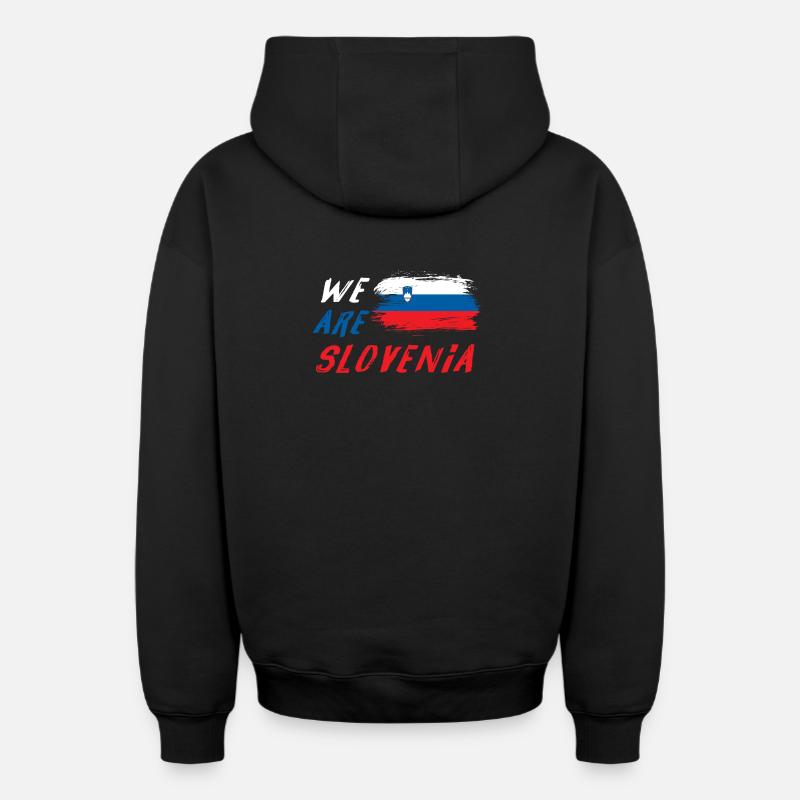 Nous sommes la Slovénie - Sweat à capuche unisexe zippé oversize épais SPREAD - noir
