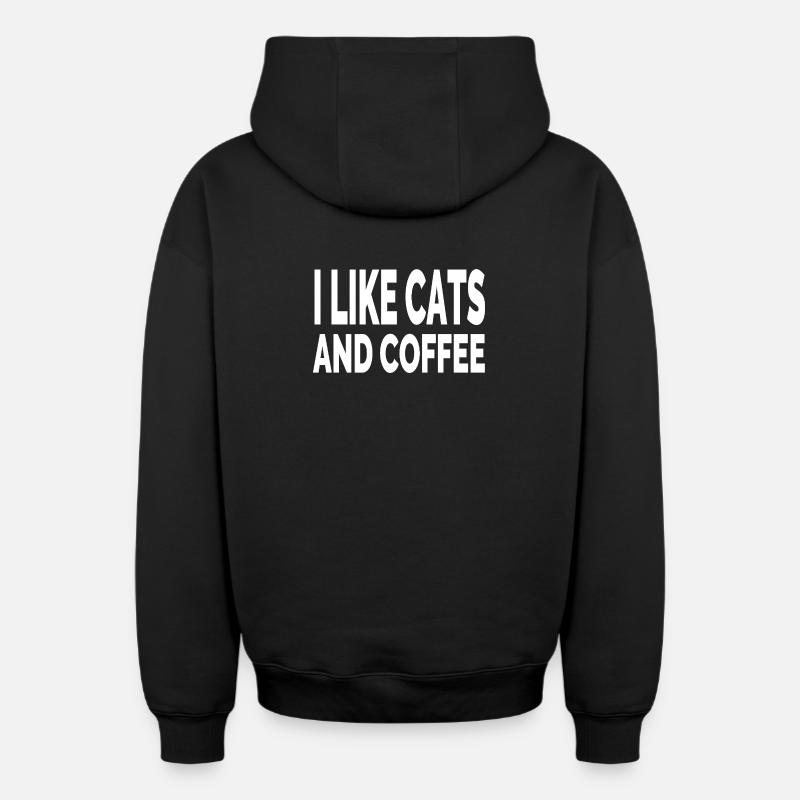 félin - Sweat à capuche unisexe zippé oversize épais SPREAD - noir