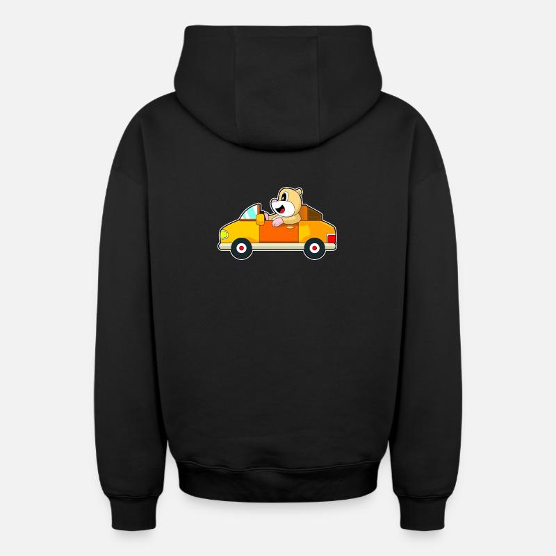 Voiture hamster - Sweat à capuche unisexe zippé oversize épais SPREAD - noir