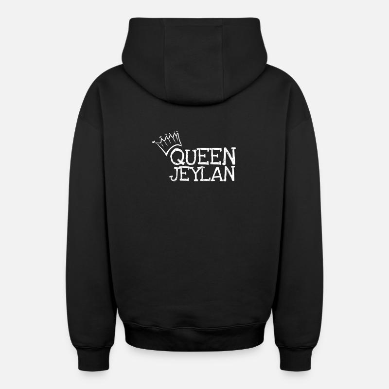 Influenceuse Jeylan - Sweat à capuche unisexe zippé oversize épais SPREAD - noir