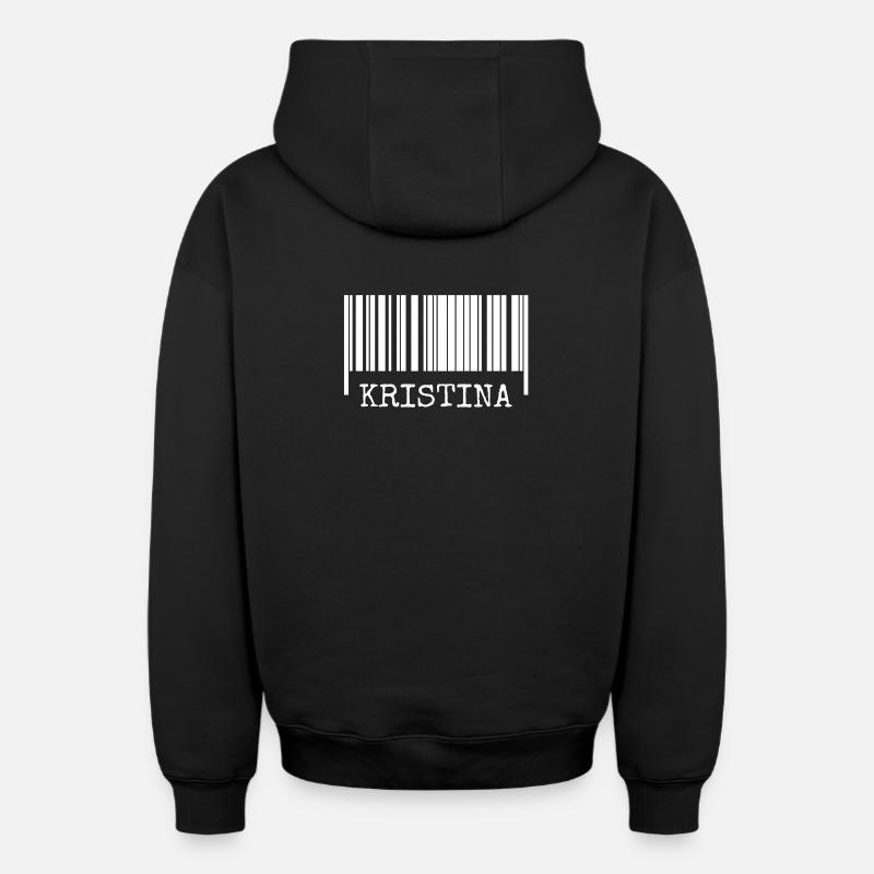 Cod à barres Kristina - Sweat à capuche unisexe zippé oversize épais SPREAD - noir