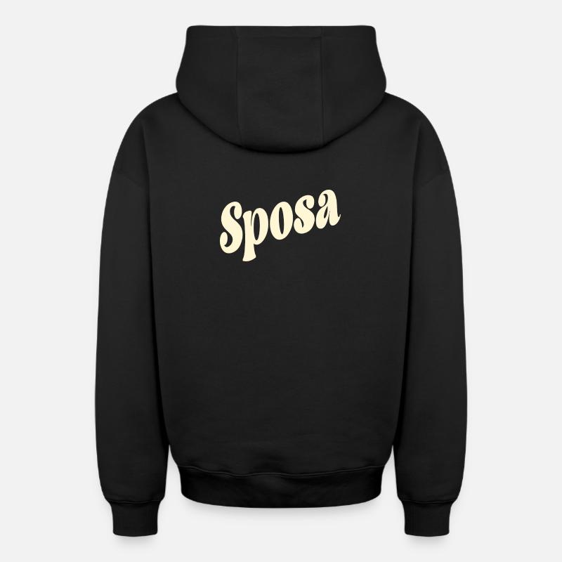 Mariée italienne - Mariage Italie Sposa - Sweat à capuche unisexe zippé oversize épais SPREAD - noir