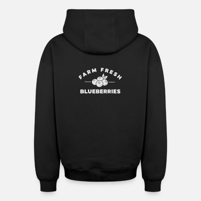 Bleuets frais de la ferme - Sweat à capuche unisexe zippé oversize épais SPREAD - noir