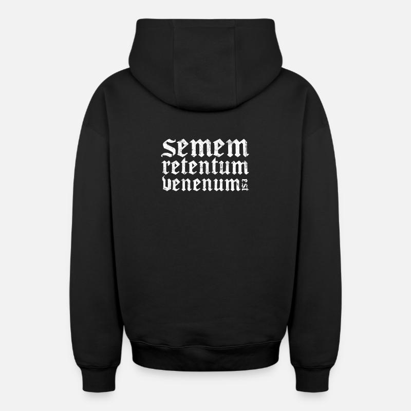 Venenum Est - Oversized Heavyweight Unisex Zip Hoodie - Schwarz