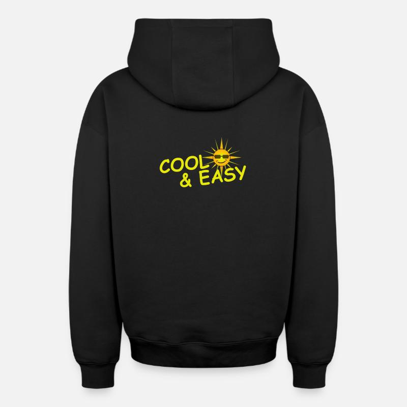 COOL & FACILE - Sweat à capuche unisexe zippé oversize épais SPREAD - noir