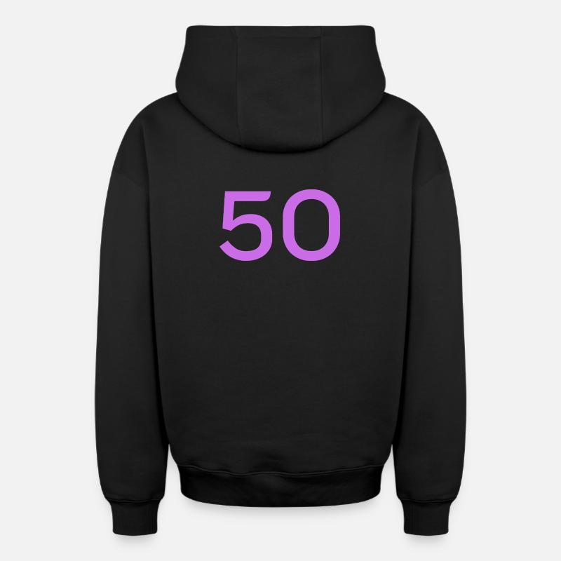 50 - Sweat à capuche unisexe zippé oversize épais SPREAD - noir