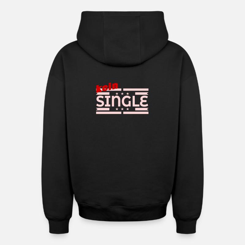 PAS CÉLIBATAIRE - Relation - Sweat à capuche unisexe zippé oversize épais SPREAD - noir