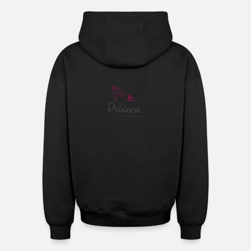 Princesse - Sweat à capuche unisexe zippé oversize épais SPREAD - noir