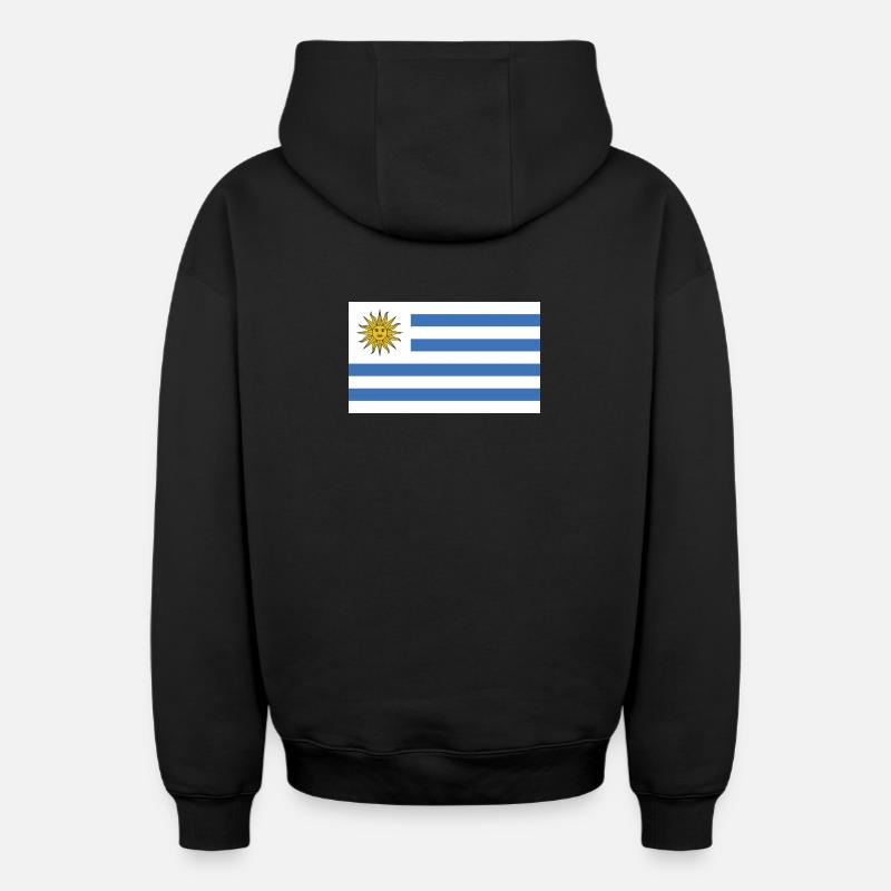 Drapeau national de l’Uruguay - Sweat à capuche unisexe zippé oversize épais SPREAD - noir