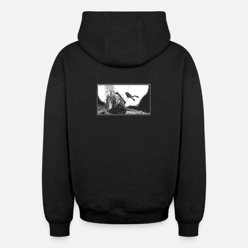 Das Wrack - Oversized Heavyweight Unisex Zip Hoodie - Schwarz