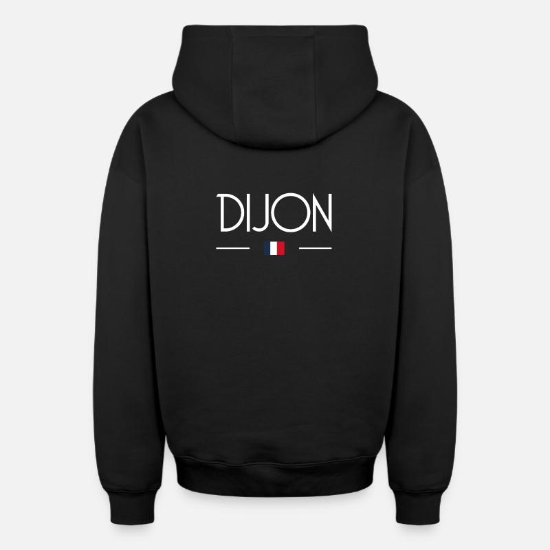 Dijon - Sweat à capuche unisexe zippé oversize épais SPREAD - noir