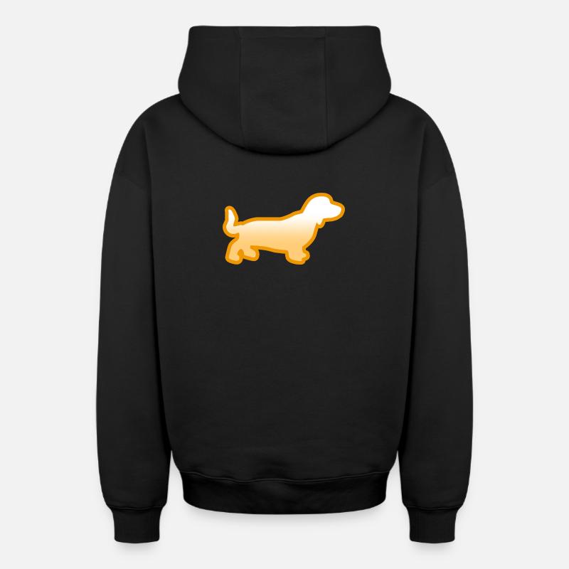 Teckel - Sweat à capuche unisexe zippé oversize épais SPREAD - noir