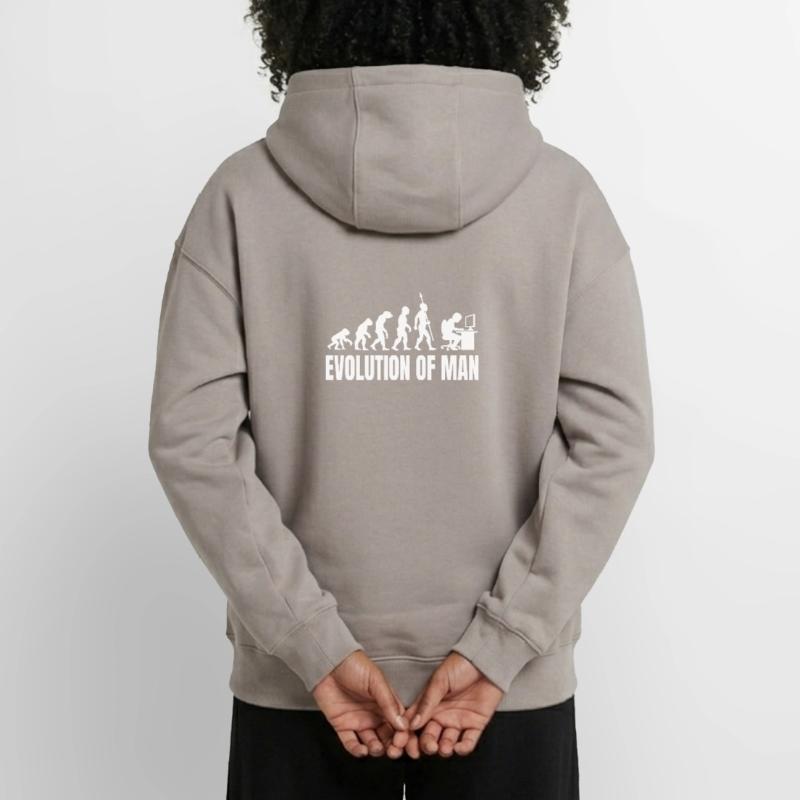 Programmeur Computer Freak Evolution Rétro Sweat à capuche unisexe zippé oversize épais SPREAD