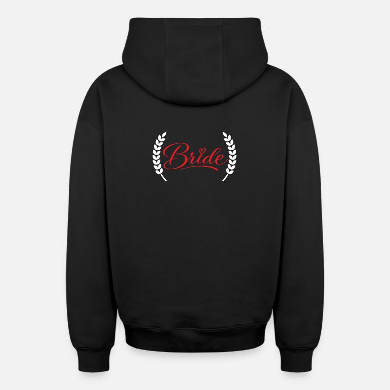 Mariée - Sweat à capuche unisexe zippé oversize épais SPREAD - noir