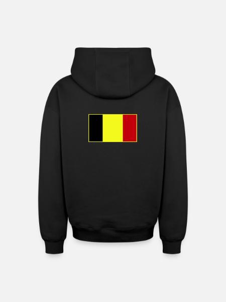 Anpassbare dreifarbige Flagge - Oversized Heavyweight Unisex Zip Hoodie - Schwarz