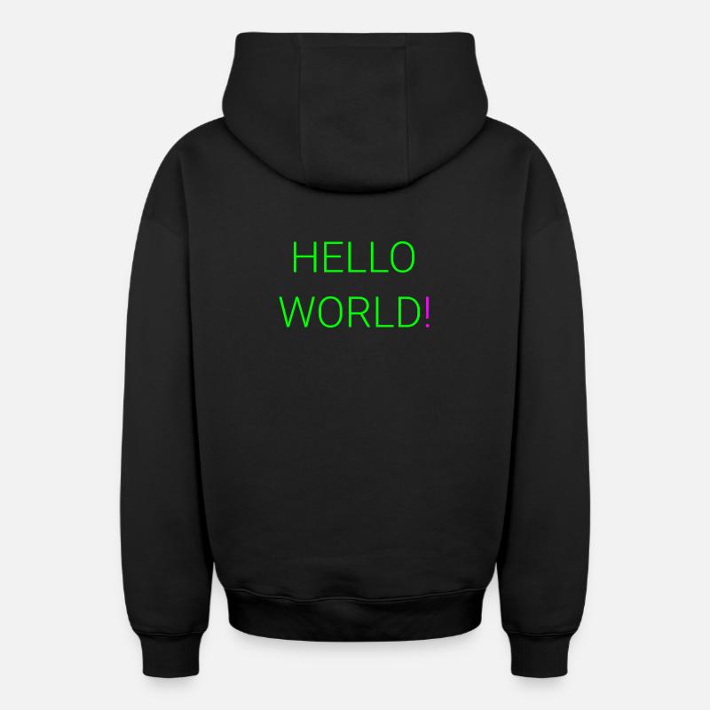 Salut tout le monde - Sweat à capuche unisexe zippé oversize épais SPREAD - noir