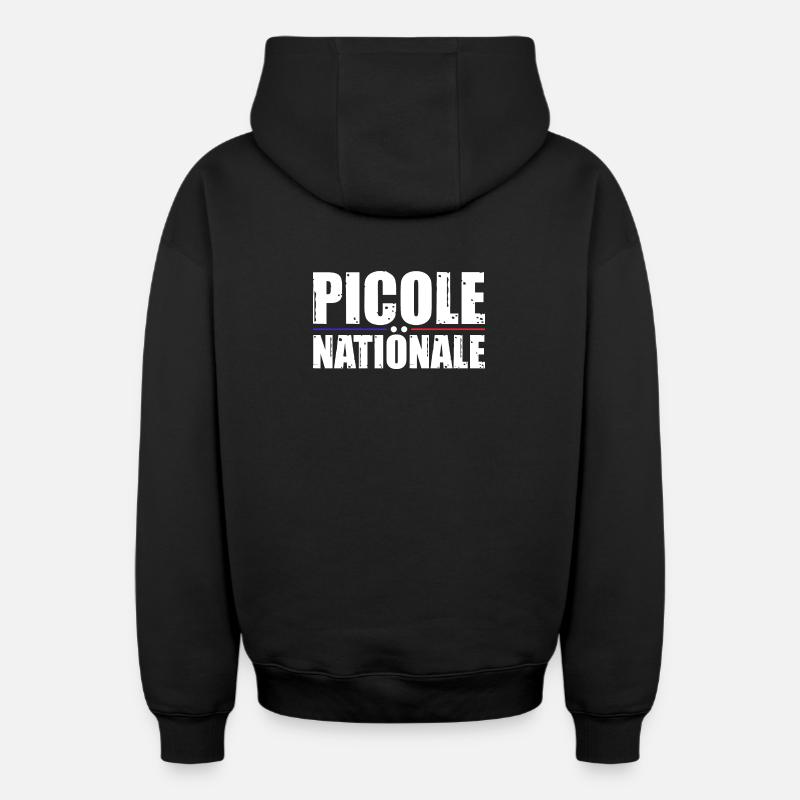 Picole Nationale - Sweat à capuche unisexe zippé oversize épais SPREAD - noir