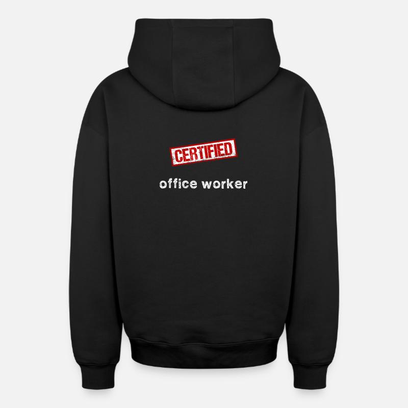 Employé de bureau - Sweat à capuche unisexe zippé oversize épais SPREAD - noir