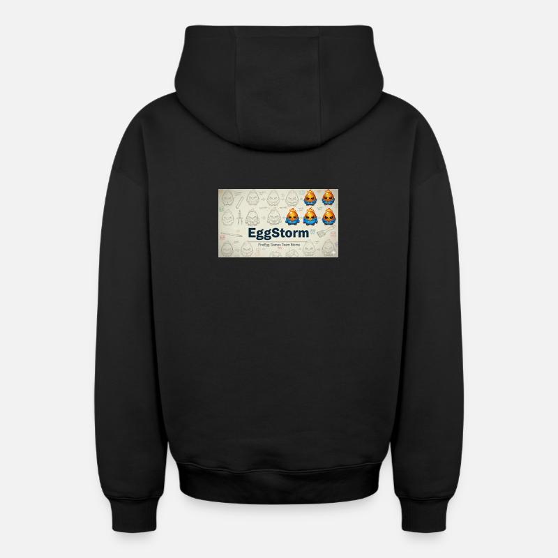 FireEgg Games Team - Oversized Heavyweight Unisex Zip Hoodie - Schwarz
