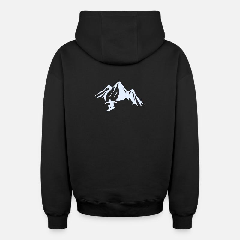 snowboard_berge - Sweat à capuche unisexe zippé oversize épais SPREAD - noir