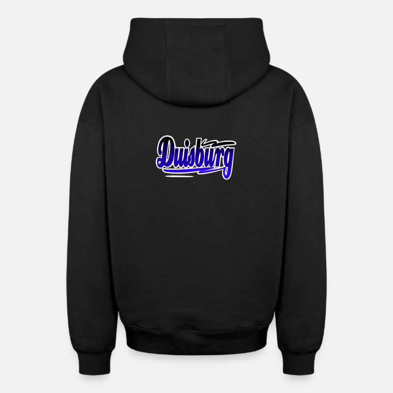 Duisburg - Sweat à capuche unisexe zippé oversize épais SPREAD - noir