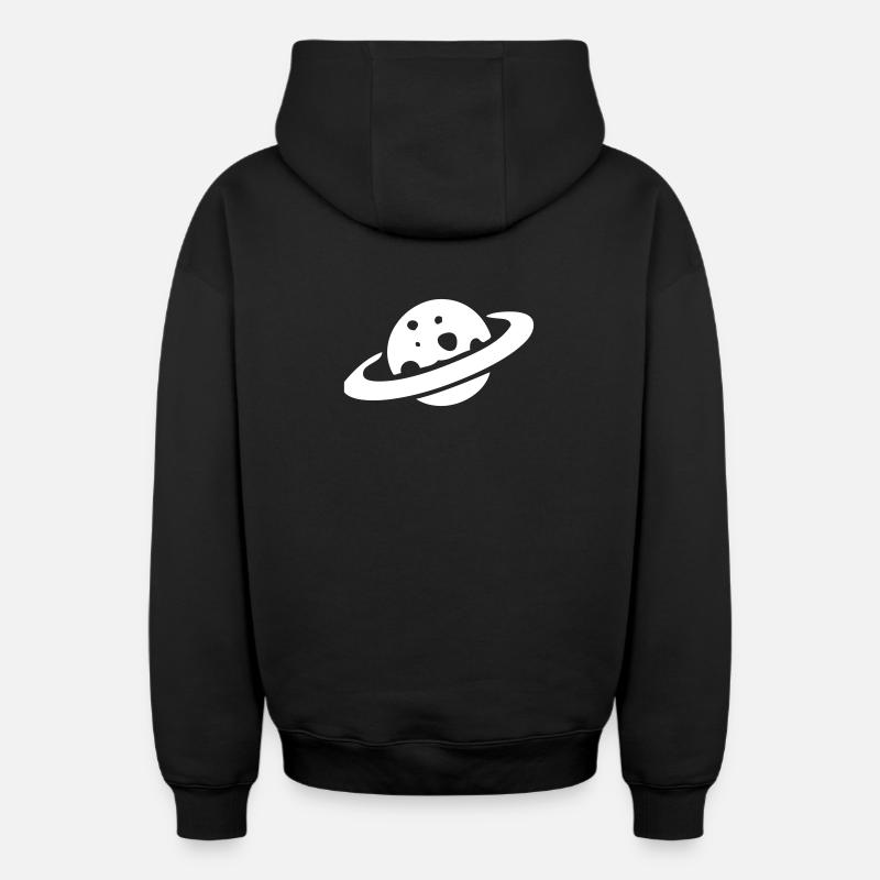 Fromage planète Saturne - Sweat à capuche unisexe zippé oversize épais SPREAD - noir