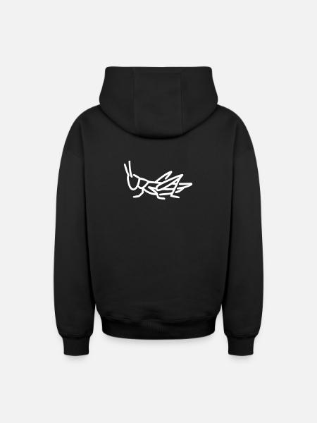 A grasshopper - Oversized Heavyweight Unisex Zip Hoodie - black