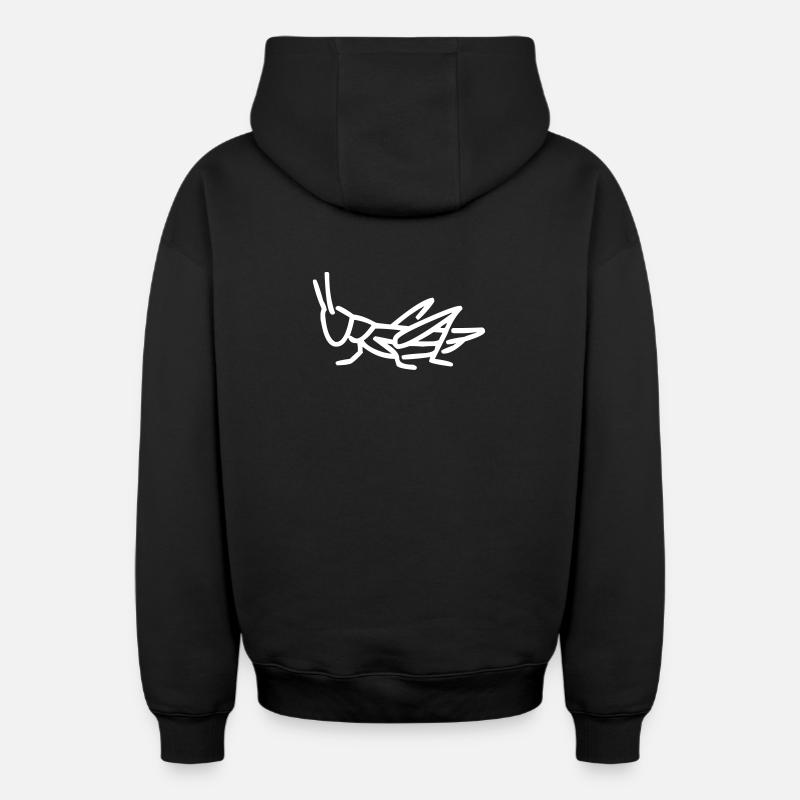 A grasshopper - Oversized Heavyweight Unisex Zip Hoodie - black