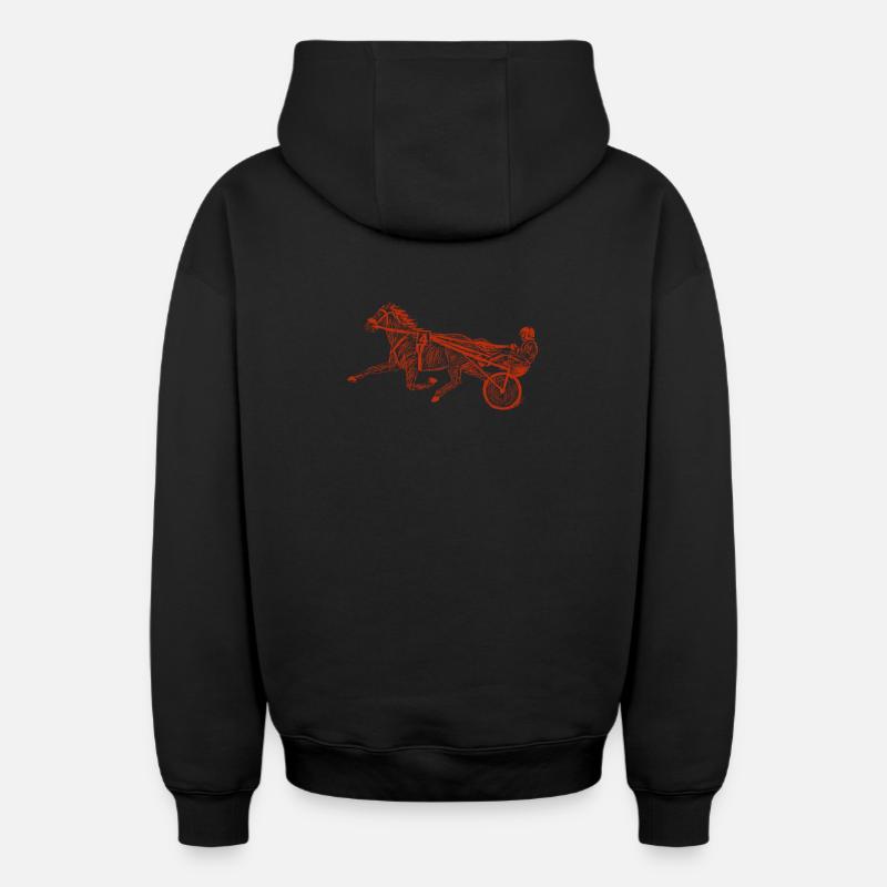 trotter - Sweat à capuche unisexe zippé oversize épais SPREAD - noir