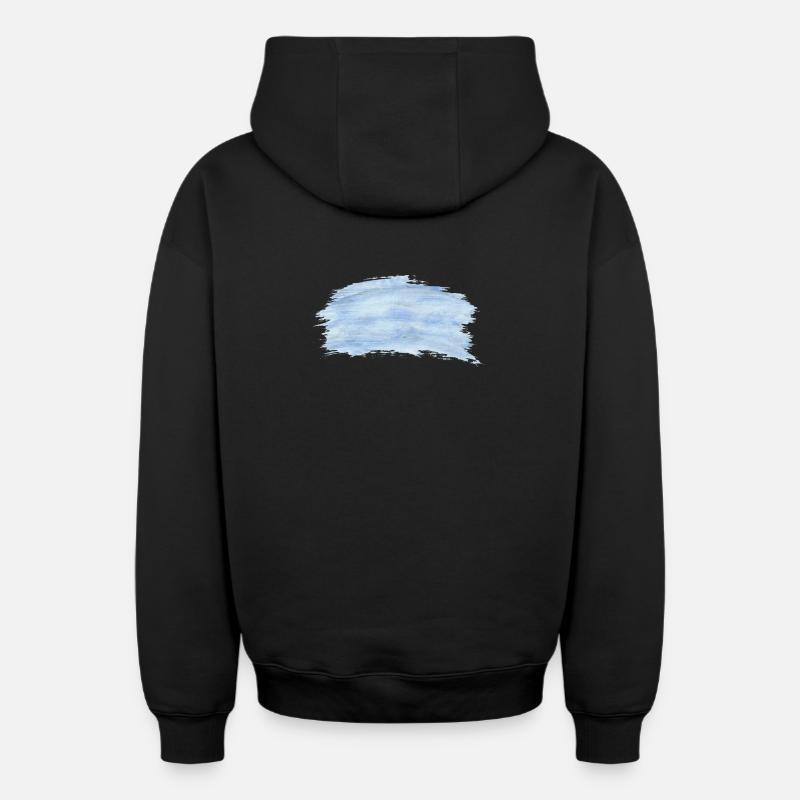 Fond bleu noir - Sweat à capuche unisexe zippé oversize épais SPREAD - noir