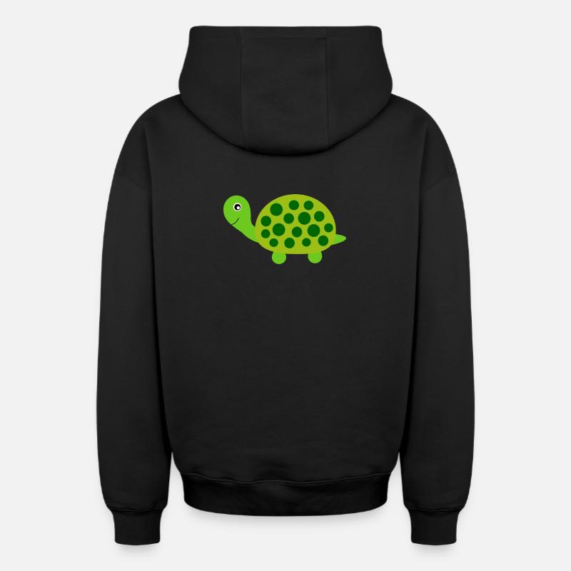 Tortue Tortues - Sweat à capuche unisexe zippé oversize épais SPREAD - noir