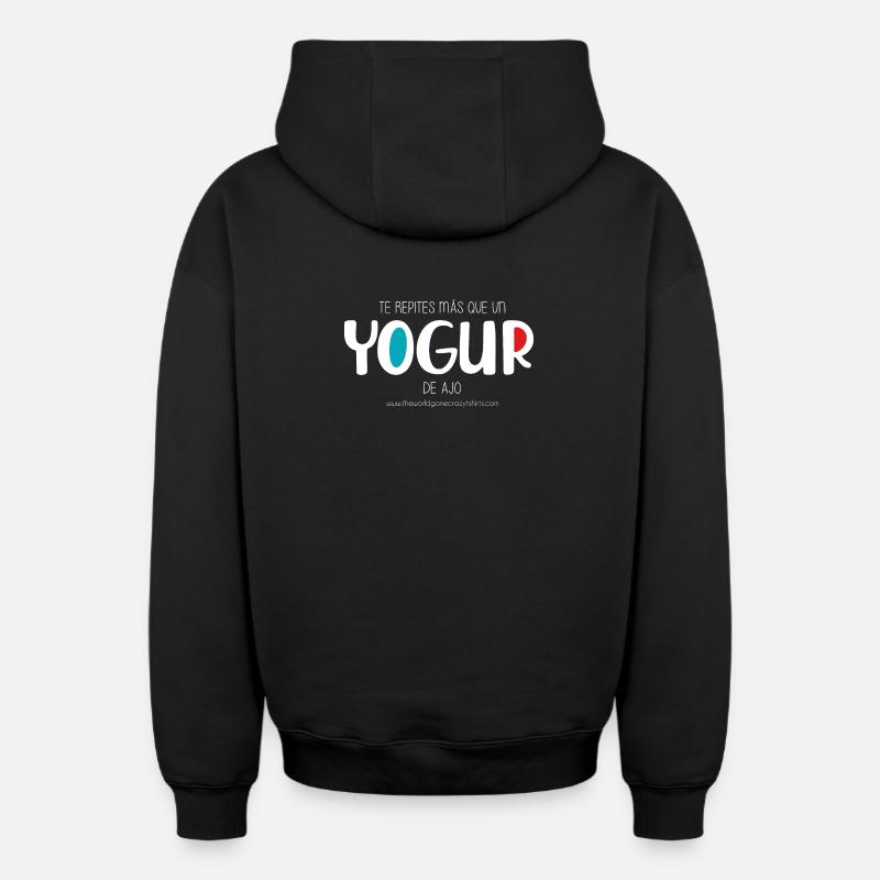 Yogourt à l’ail (noir) - Sweat à capuche unisexe zippé oversize épais SPREAD - noir