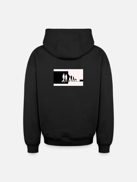 Silhouettes in transition - Oversized Heavyweight Unisex Zip Hoodie - black