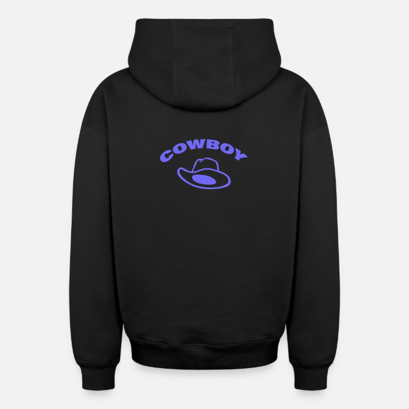 Cow-boy - Sweat à capuche unisexe zippé oversize épais SPREAD - noir