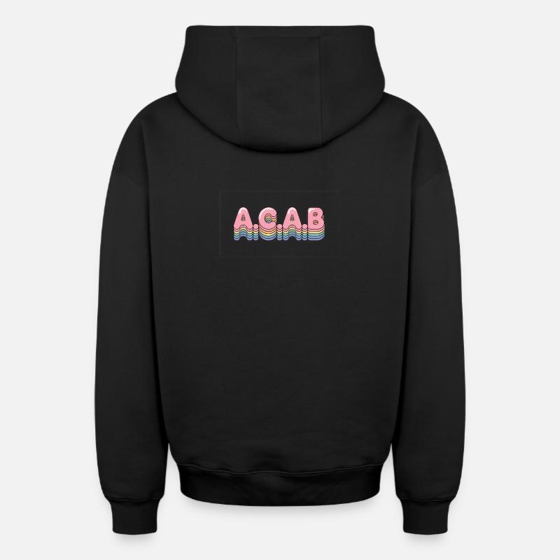 A.C.A.B - Antifa Tee - Sweat à capuche unisexe zippé oversize épais SPREAD - noir