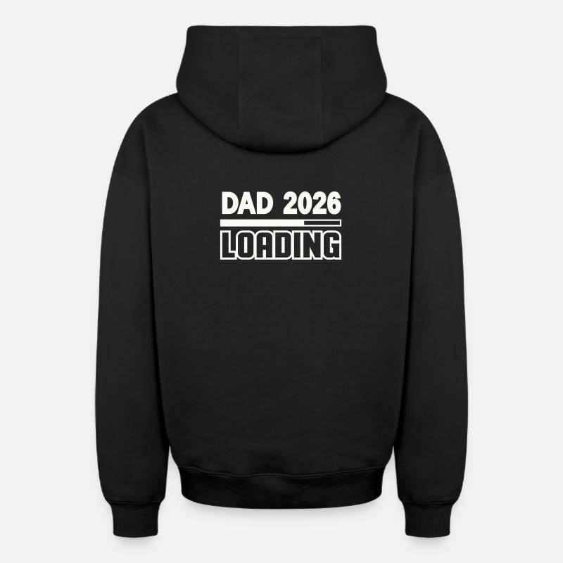dad_2026_loading- - Oversized Heavyweight Unisex Zip Hoodie - Schwarz