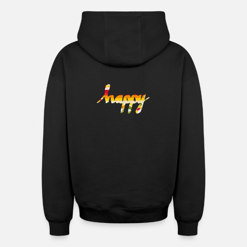 content - Sweat à capuche unisexe zippé oversize épais SPREAD - noir