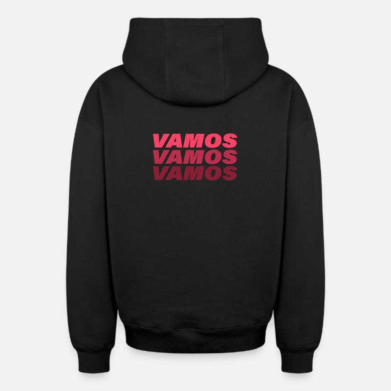 Vamos - Sweat à capuche unisexe zippé oversize épais SPREAD - noir