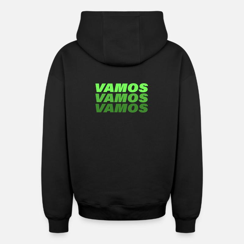 VAMOS - Oversized Heavyweight Unisex Zip Hoodie - Schwarz