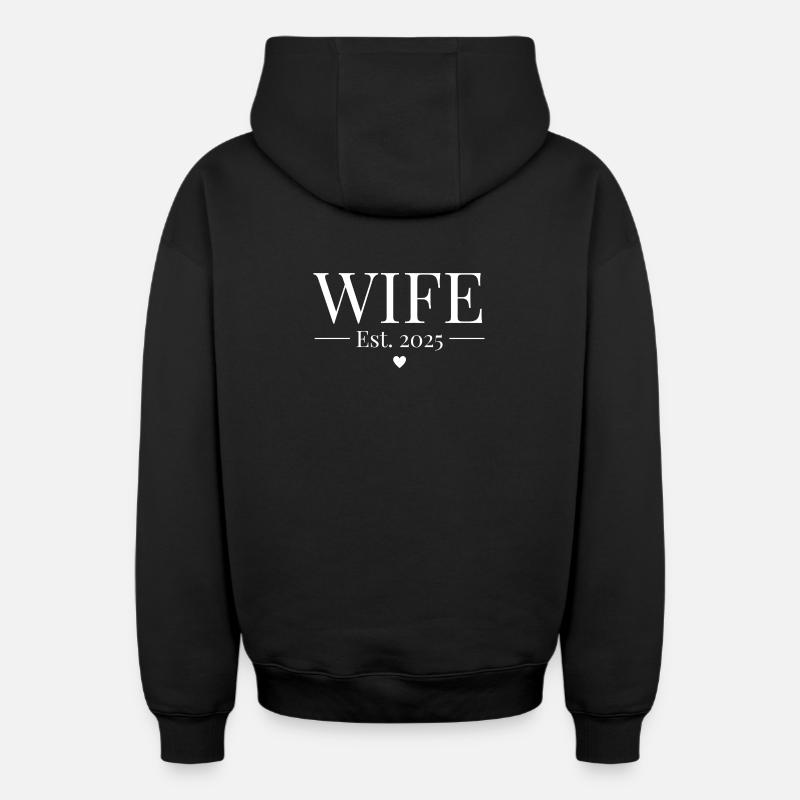 Épouse établie en 2025 - Sweat à capuche unisexe zippé oversize épais SPREAD - noir