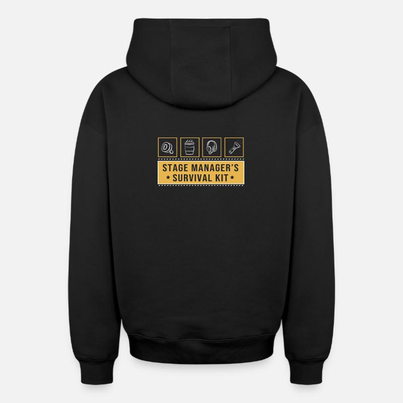 Régisseur - Sweat à capuche unisexe zippé oversize épais SPREAD - noir