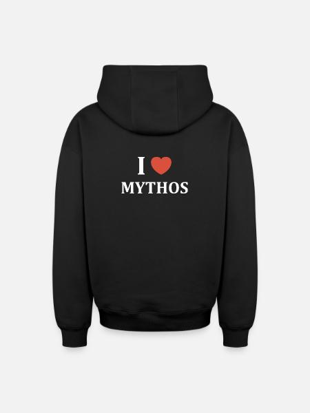 Mythos - Oversized Heavyweight Unisex Zip Hoodie - Schwarz
