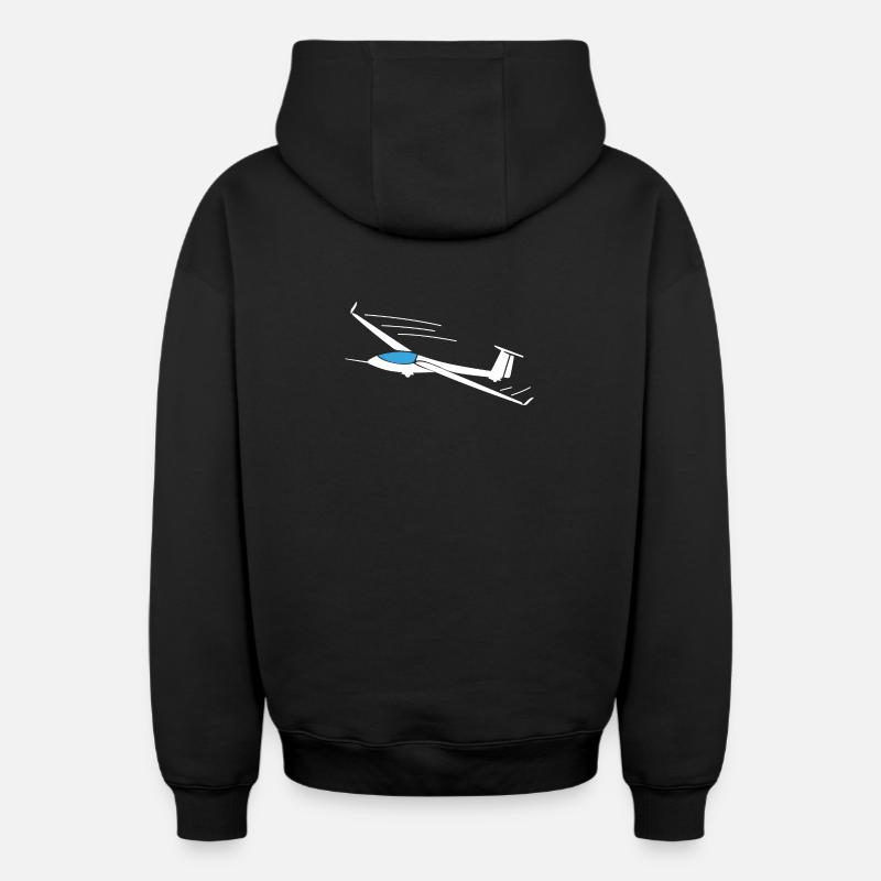 Glider glider pilot gift ideas - Oversized Heavyweight Unisex Zip Hoodie - black