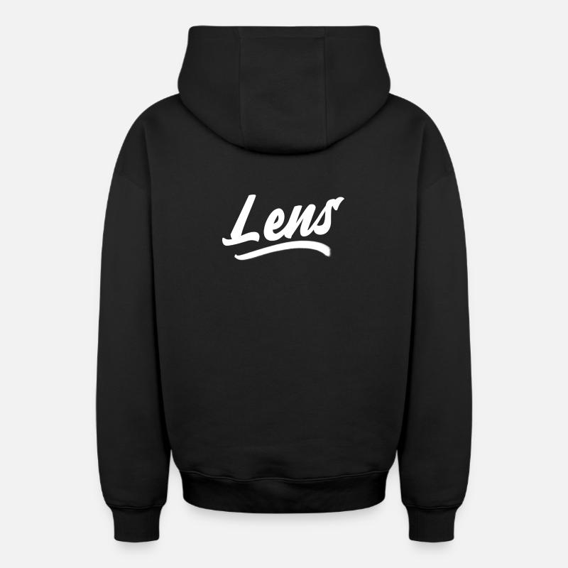 Lens - Sweat à capuche unisexe zippé oversize épais SPREAD - noir
